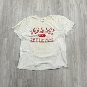 Vintage Miami Athletics Shirt Mens Extra Large XL Gray Red 90s Spellout Graphic